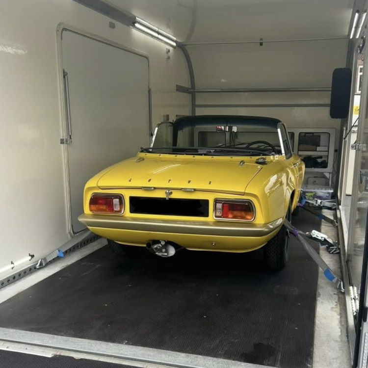 Stunning Lotus Elan Sprint Transported for Specialist Hood Work